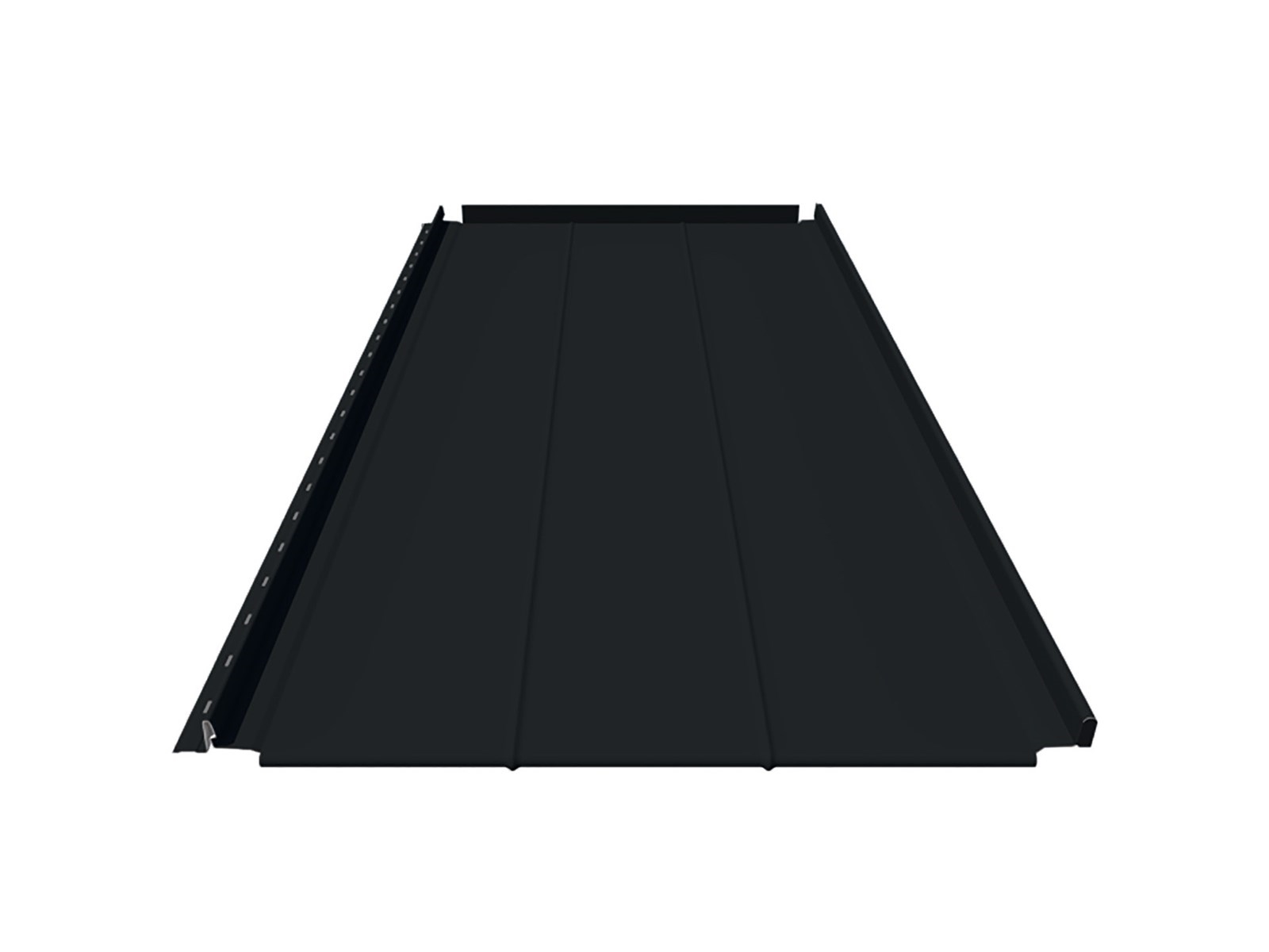 Stalen klik felsbaan met ril, 27/500, 0.63mm, interieur, Prisma Black Textured (±RAL 9005)