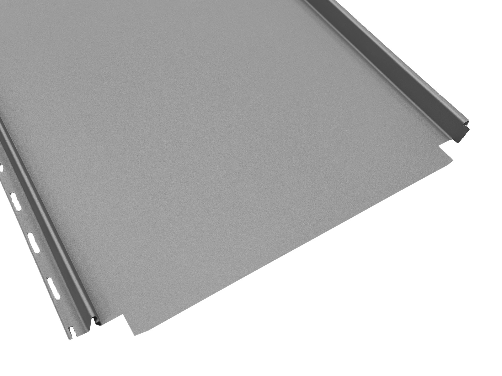 Stalen klik felsbaan, 35/475, 0.63mm, interieur, Pural BT Metallic Dark Silver (±RAL 9007)