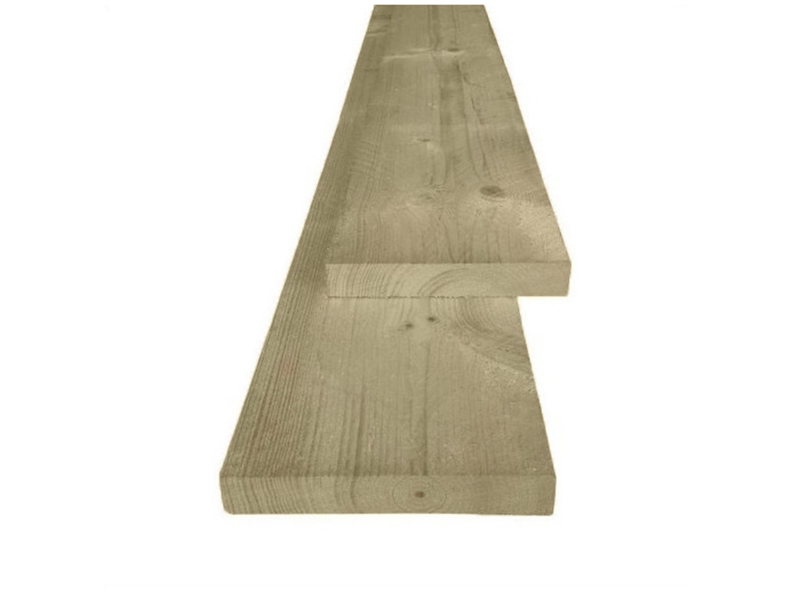 ME-vuren houten plank (steigerplank), ±32x200mm, C18, gedroogd, fijnbezaagd, geïmpregneerd, 5000mm