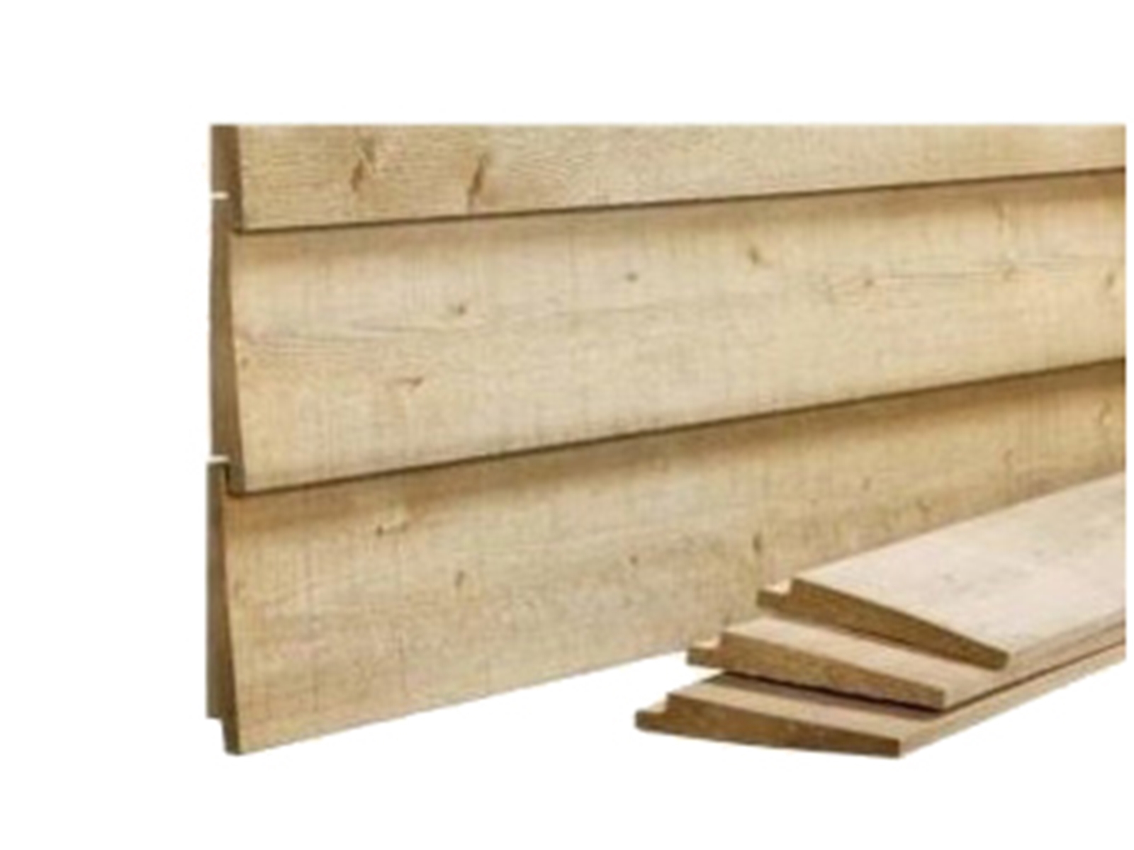 NE-vuren Zweeds rabat houten plank, 10/25x195mm, fijnbezaagd, geïmpregneerd