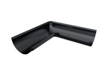 Verzinkt stalen binnenhoek, 90°, tbv. goot type 125/88mm Zwart (±RAL 9005)