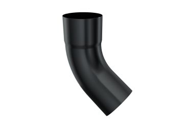 Verzinkt stalen HWA bocht, 60°, Ø88mm, tbv. goot type 125/88mm Zwart (±RAL 9005)