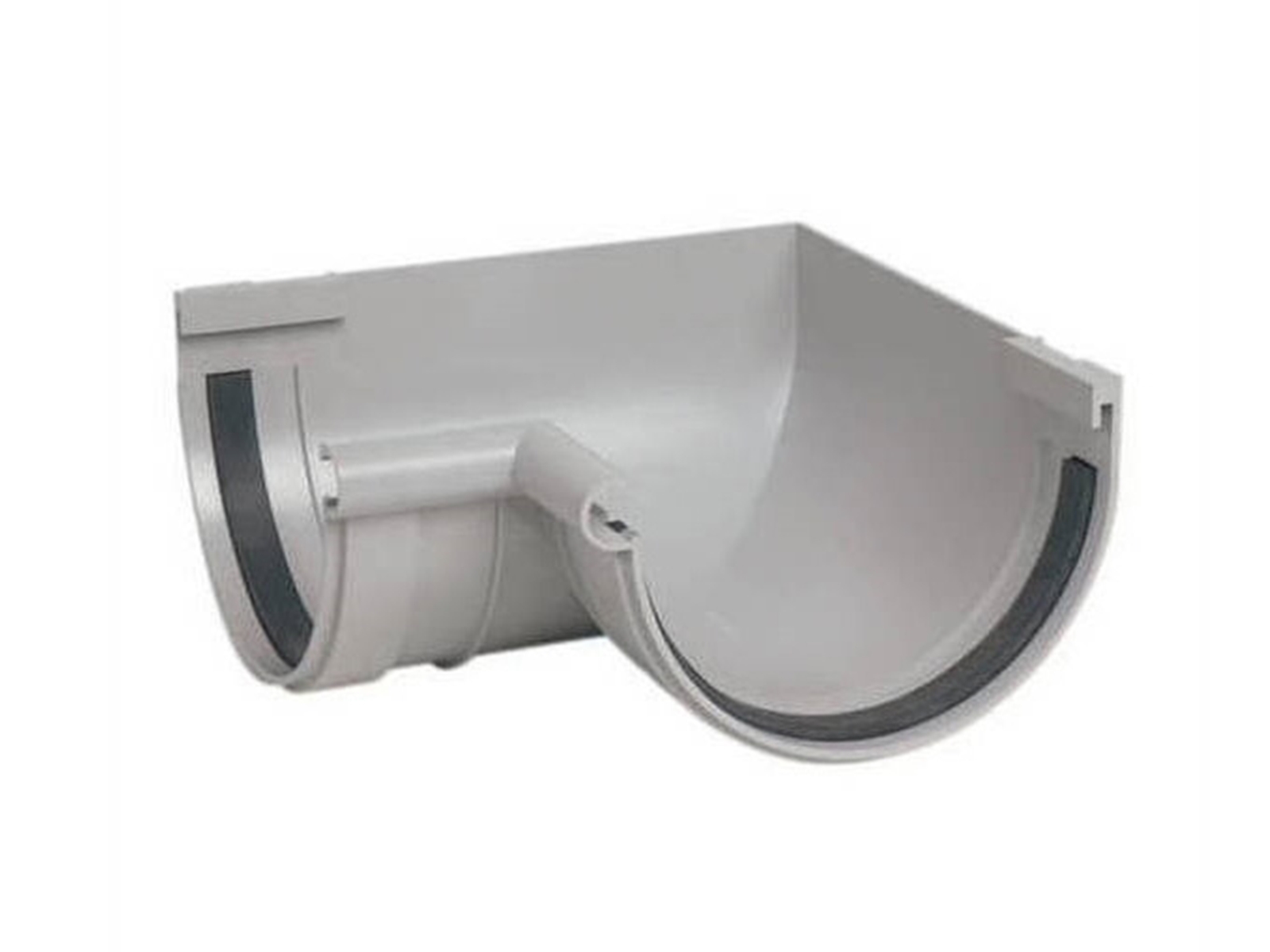 Nicoll PVC binnenhoek, 90°, tbv. goot 115mm Lichtgrijs (±RAL 7035)