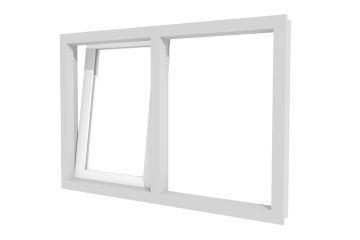 Kunststof raamkozijn, budget, 2 meter, wit en antraciet houtnerf