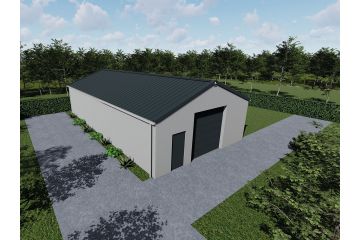 Loods geïsoleerd, 8x15 meter, vergunningsvrij (bouwpakket)