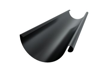 Verzinkt stalen mastgoot, type 125/88mm, Zwart (±RAL 9005)