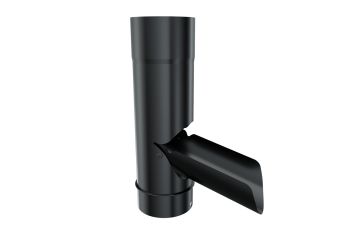 Verzinkt stalen regenton vulautomaat, Ø88mm, tbv. goot type 125/88mm Zwart (±RAL 9005)