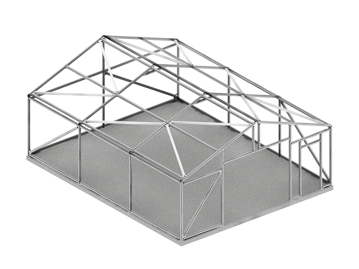 Skellet® modulaire staalconstructie voor loods, 10x8x2.5m (Vergunningsvrij)