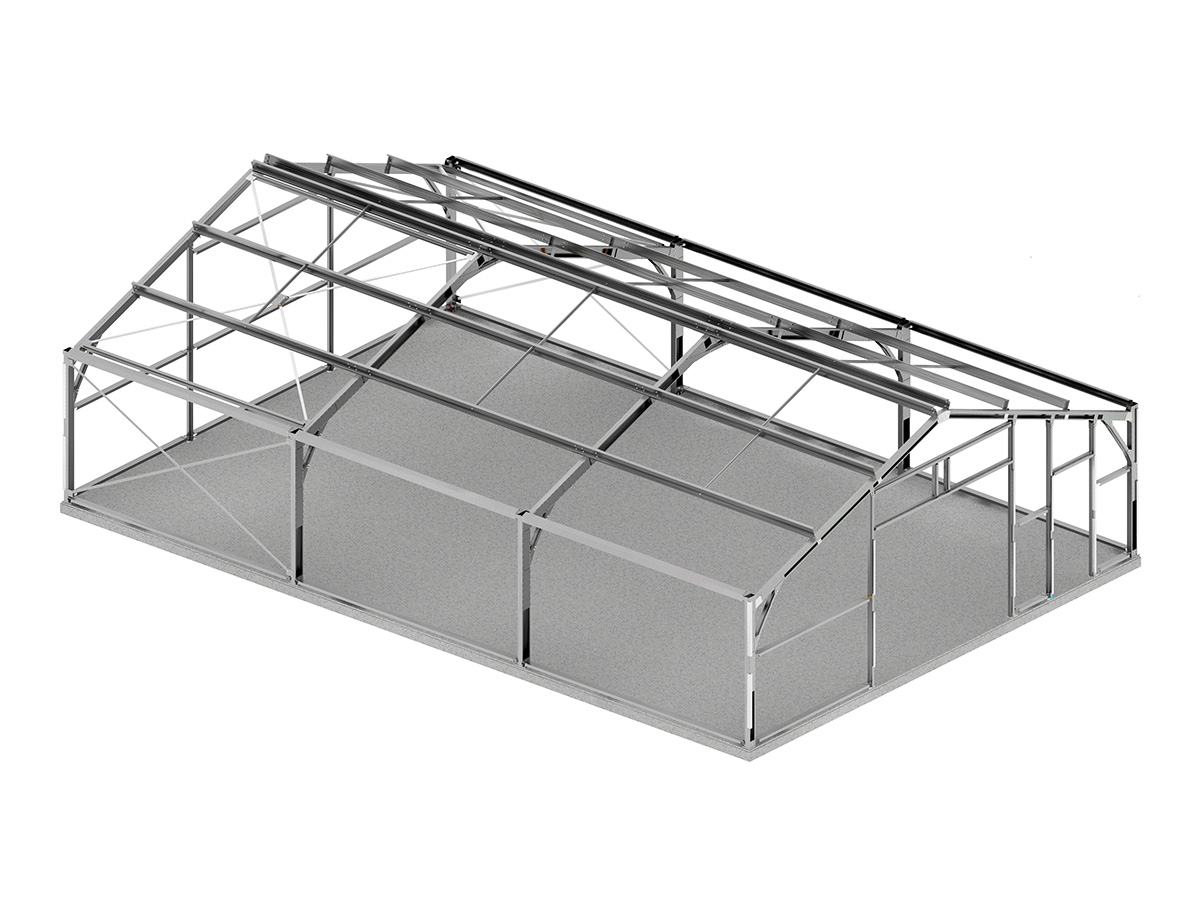 Skellet® modulaire staalconstructie voor loods, 15x10x2.5m (Vergunningsvrij)