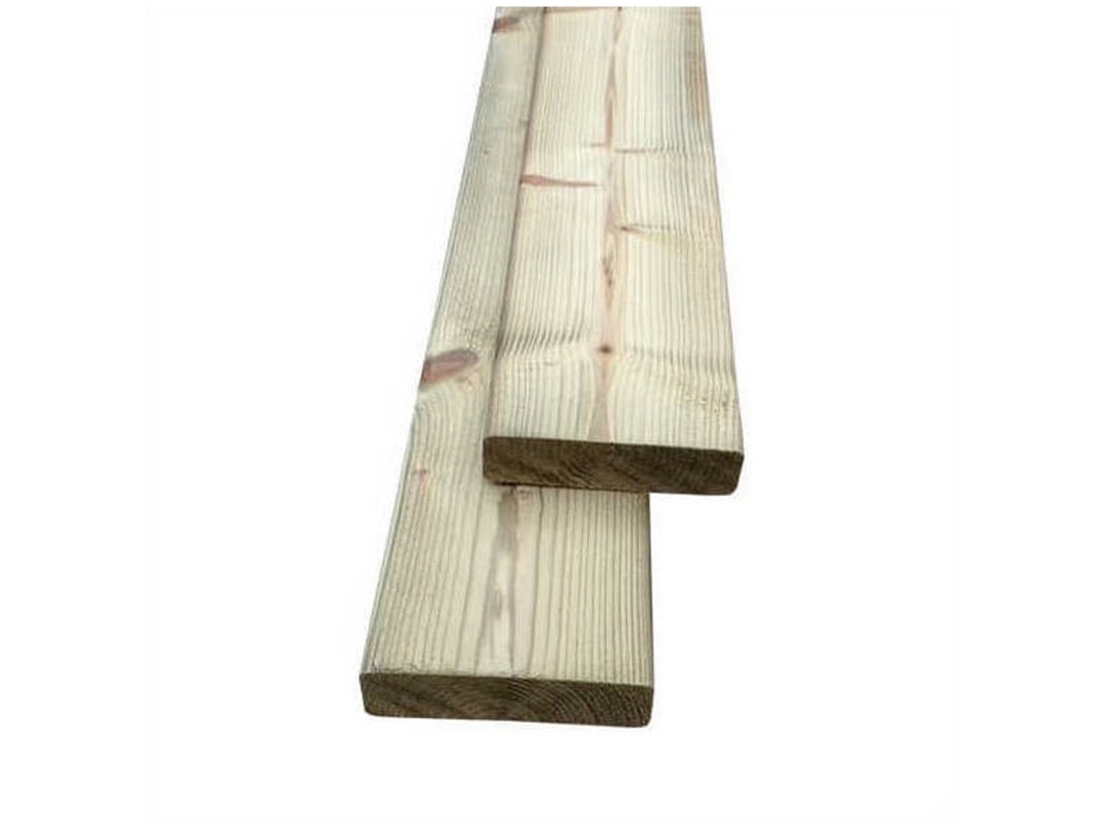 NE-vuren houten plank (klamp), ±28x120mm, geschaafd, geïmpregneerd, 5100mm
